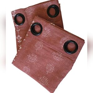 Lino Rosa, Terracotta Curtains, Amazon, Boho, Cottagecore, 50" X 63", 2 Panels